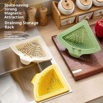 Magnetic Suction Cleaning Food Triangle Drain Basket